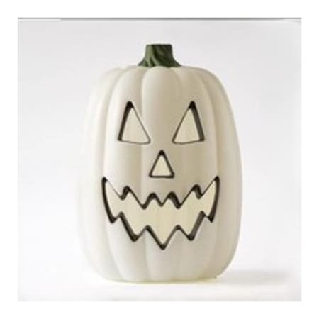 White Light Up Jack-O-Lantern Halloween Pumpkin Decoration