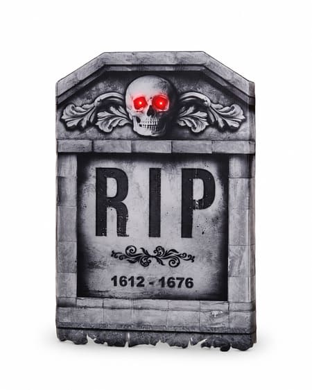 Light-Up 3D Stone-Look Halloween Tombstone (56cm)