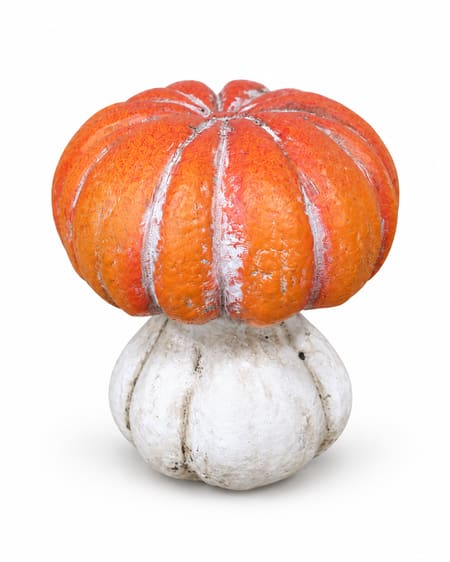 Orange and White Plastic Pumpkin Halloween Decor