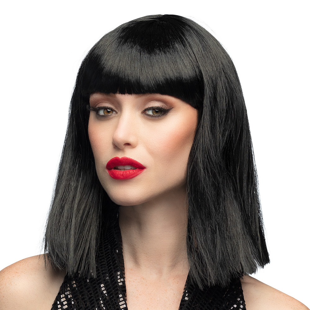 Black Dance Wig with Fringe