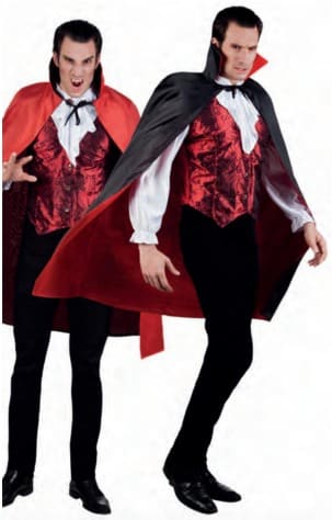 Black/Red Reversible Cape