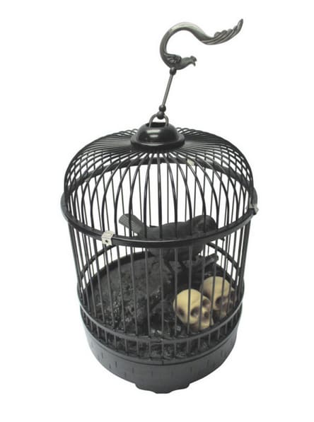 Animated Raven in Cage with Light & Sound