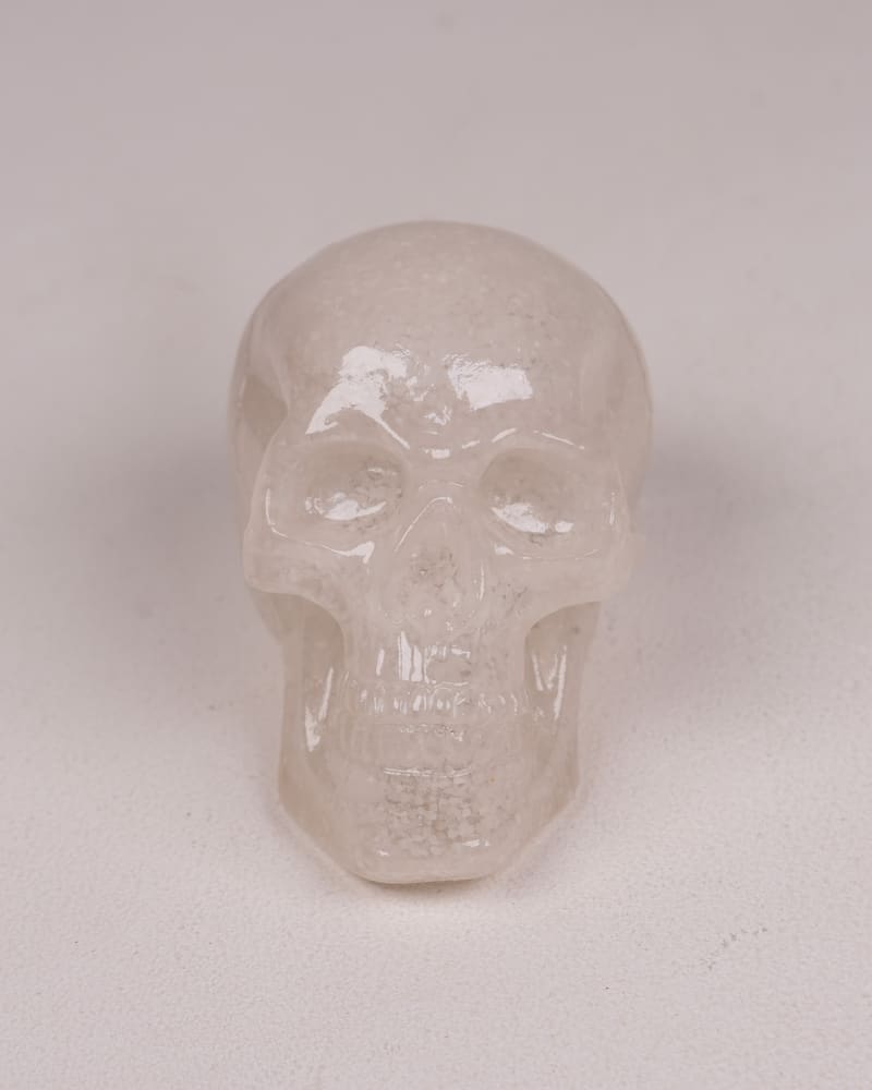 Resin Skull Ornament, Translucent White Skull Decoration, Halloween Decor