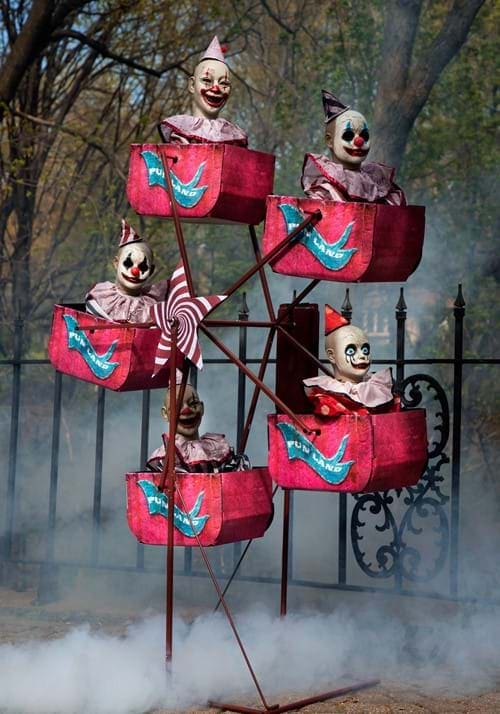 Animated Clown Ferris Wheel Halloween Prop