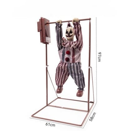 Animated Hanging Clown Halloween Prop with Movement