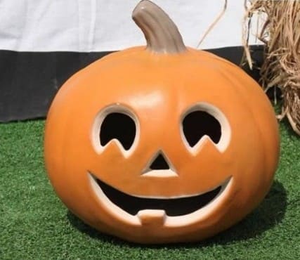 Orange Jack-o'-Lantern with Smiling Face