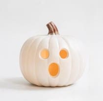 White Light Up Halloween Pumpkin Decoration