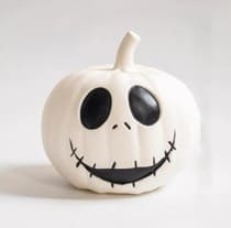 White Jack-O-Lantern with Face Halloween Pumpkin