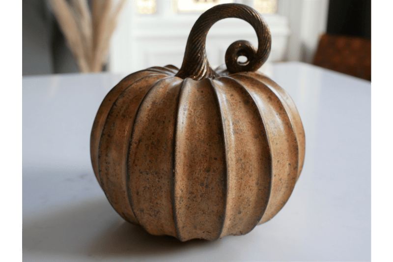 Pumpkin with Swirled Glitter Stem, Autumn Decoration