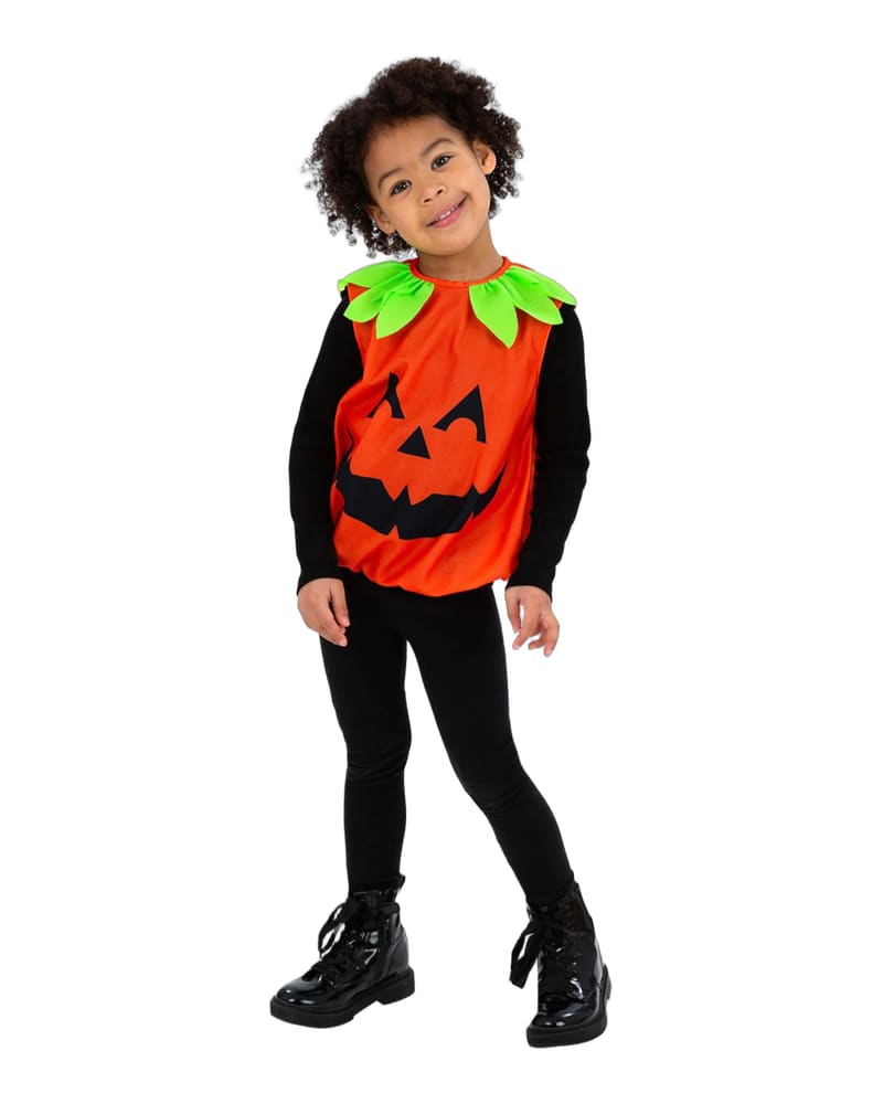 Toddler Pumpkin Costume with Leaf Collar