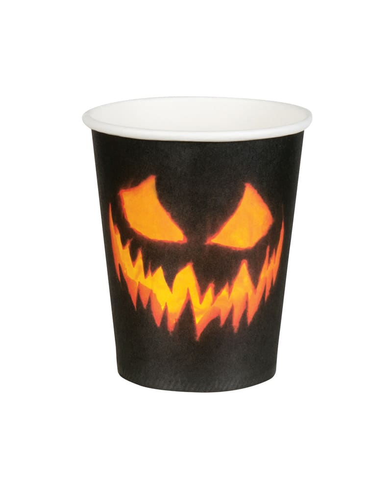Creepy Pumpkin Paper cups (10 Pack)