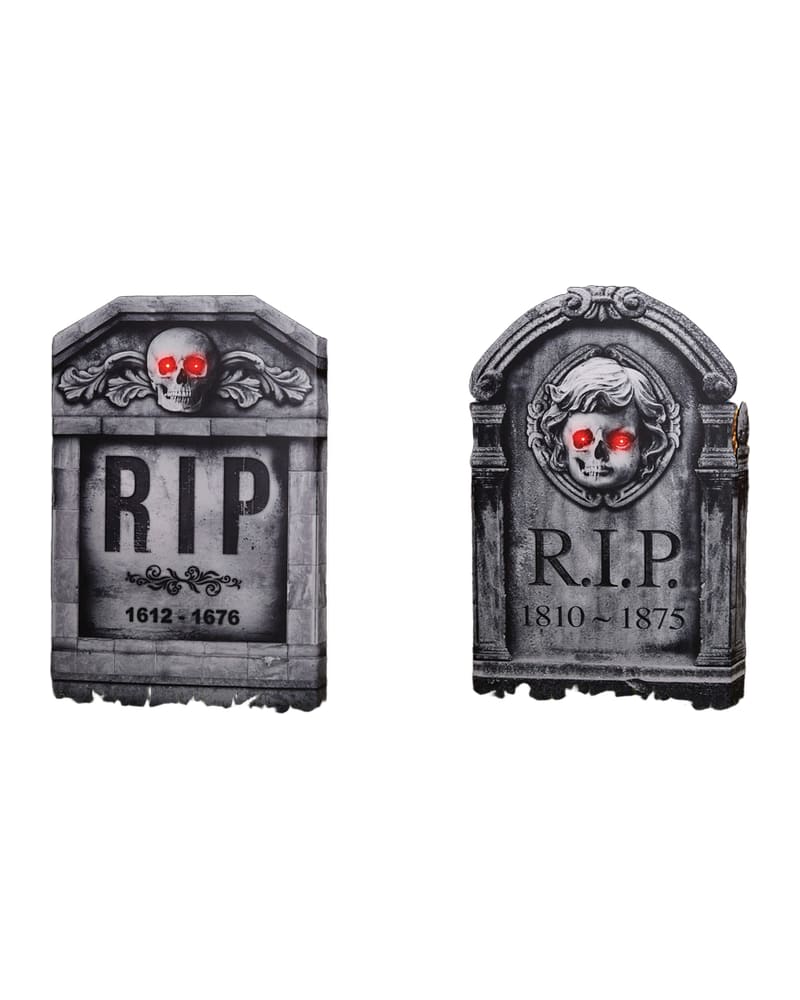 Light Up 3D Stone Look Tombstone (56cm)