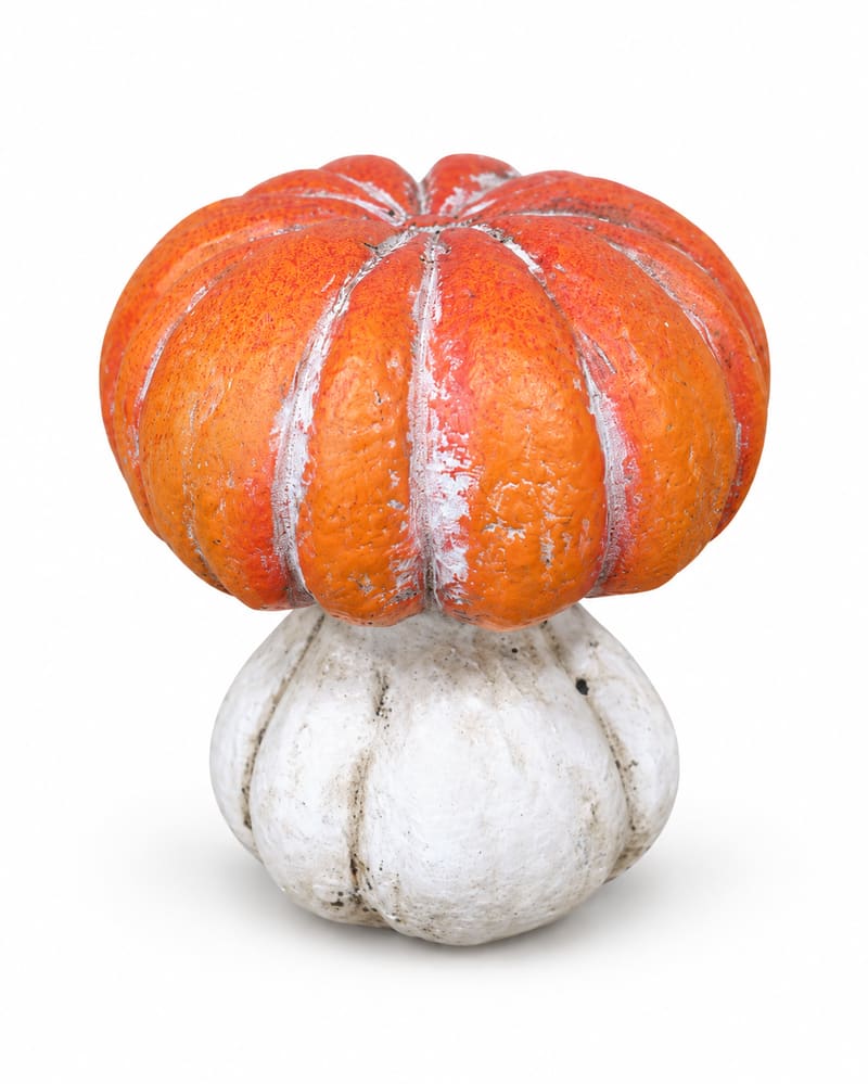 Orange and White Plastic Pumpkin Halloween Decor