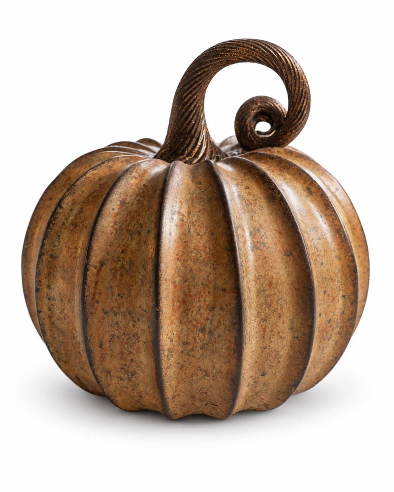 Pumpkin with Swirled Glitter Stem, Autumn Decoration