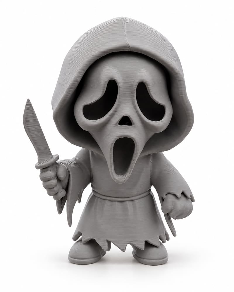 3D Printed Chibi Ghost Face Figure