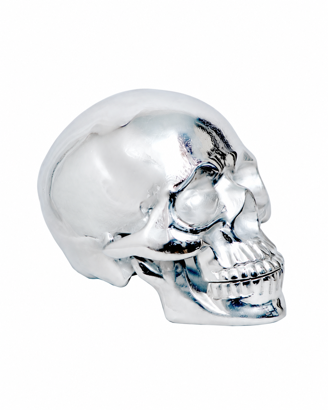 Giant Silver Skull Ornament – 50cm Wide