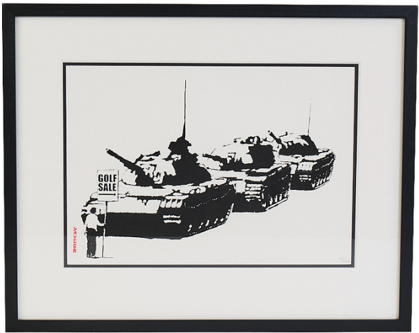 Banksy Golf Sale framed artwork