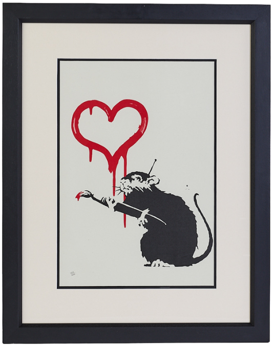 Banksy Love Rat framed artwork
