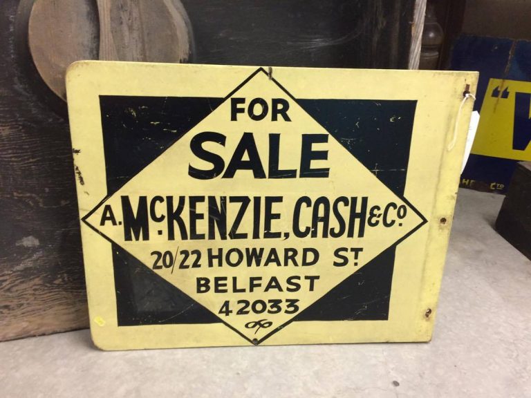 Vintage McKenzie Cash & Co Howard St Belfast real estate sign