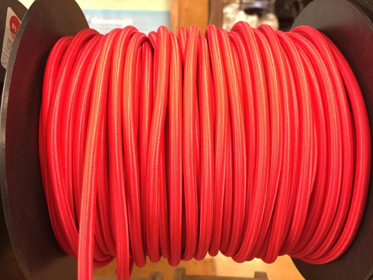 Fabric Covered 3 Core Flex - Red (Price per Metre)