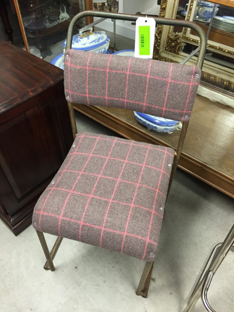 Reupholstered School Chair in Irish wool