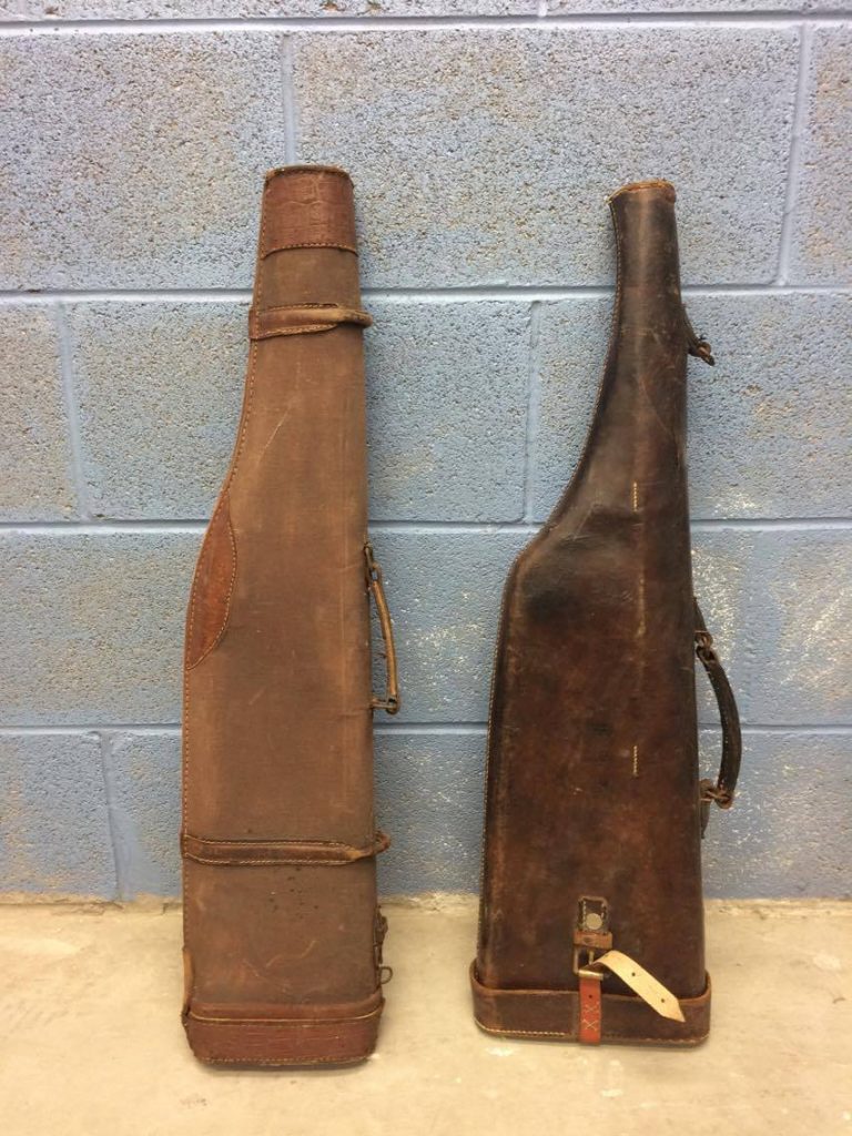 Vintage leather Leg of Mutton shotgun case