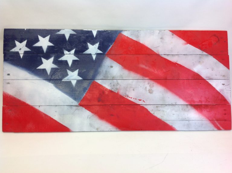 US Flag on Reclaimed Timber