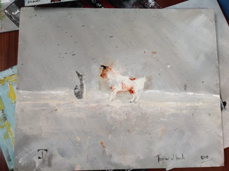 Dog and Fish painting