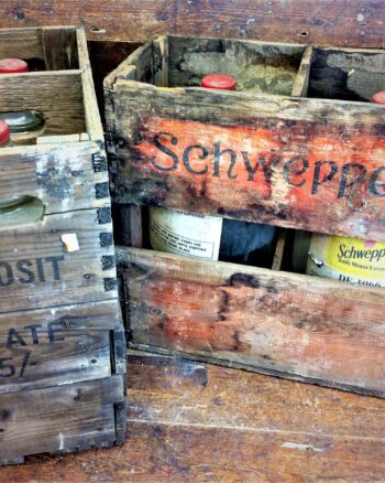 Pair of Demijohns in Schweppes Crate