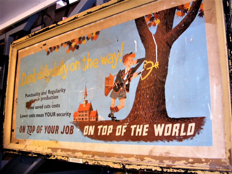 vintage "Don't dilly-dally on the way" framed poster