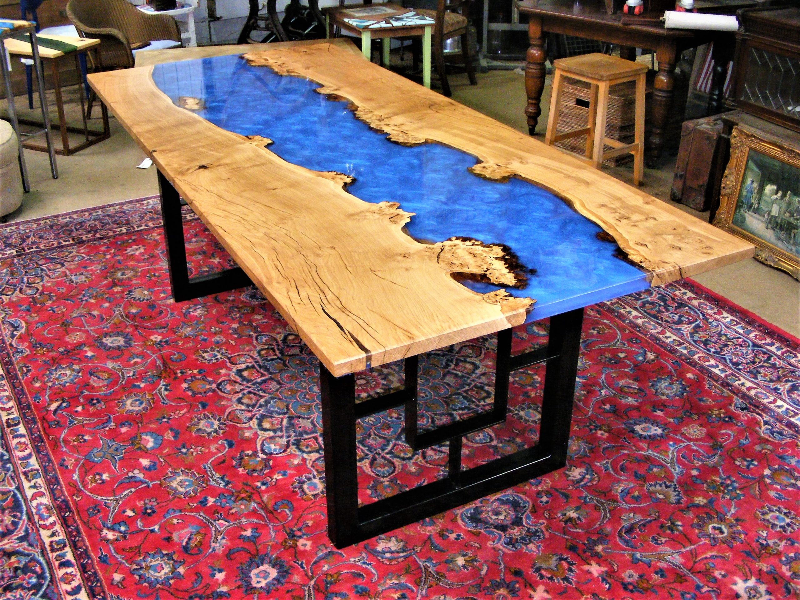 Oak and Resin Dining Table  On The Square Emporium