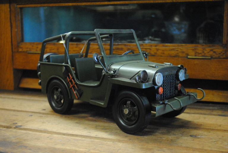 Vintage Tinplate Model Army Jeep