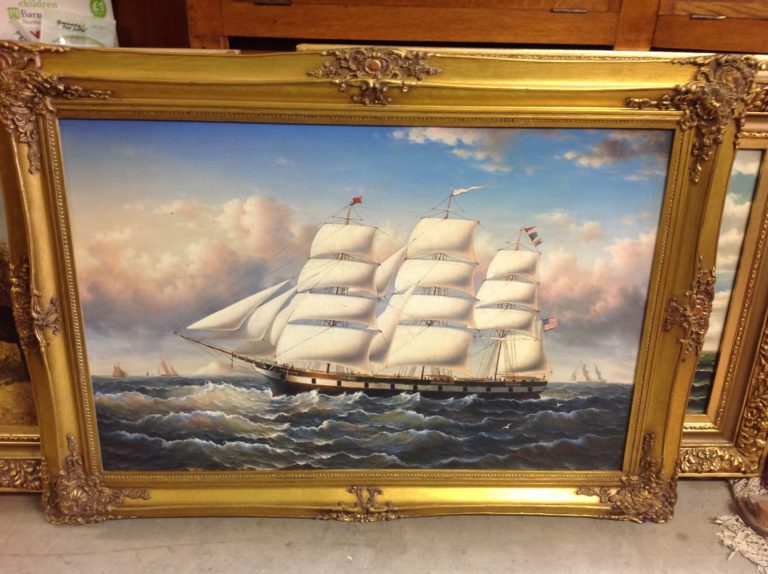 Oil Painting of Ship