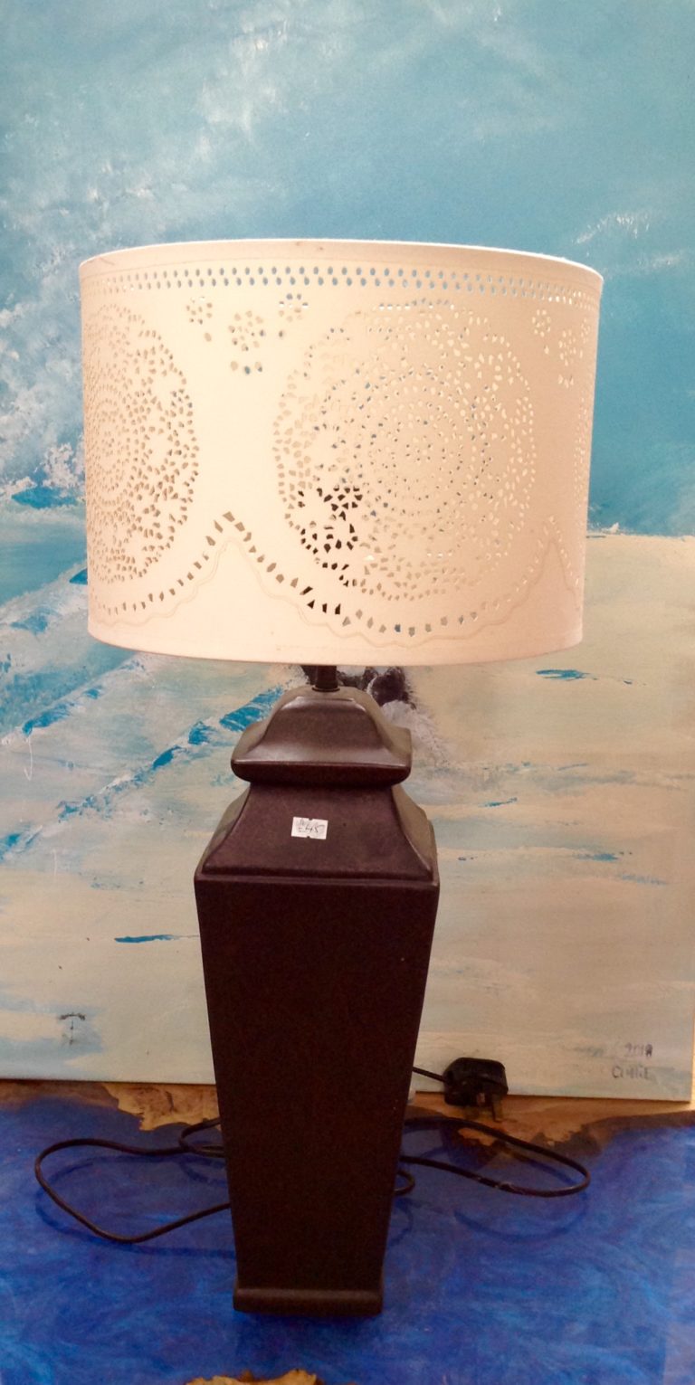 brown square shape lamp (sale as no shade now)