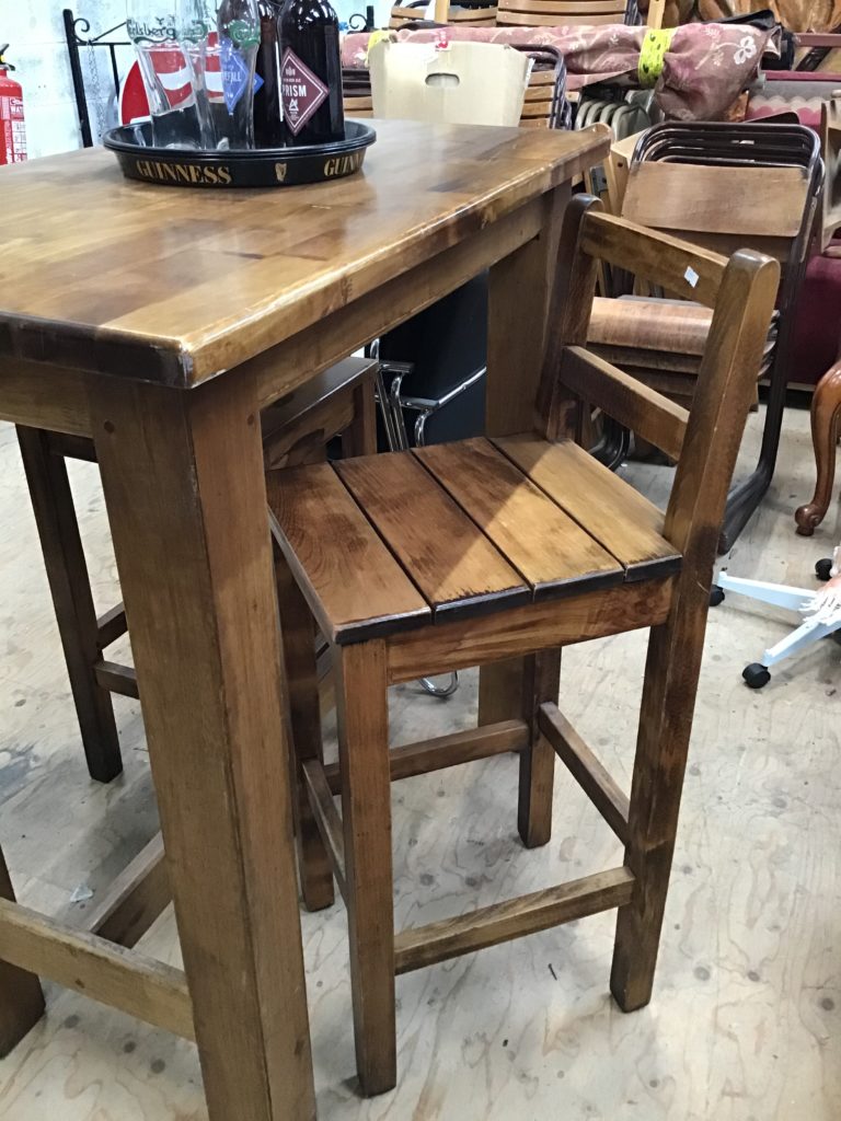 High Stool in Solid Beech