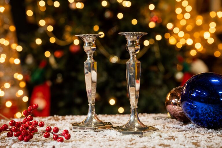 Pair of silver plate candlesticks