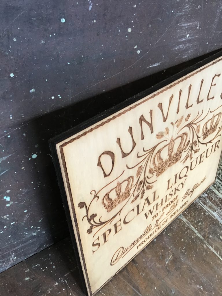 WOODEN PLAQUE DUNVILLES 600MM
