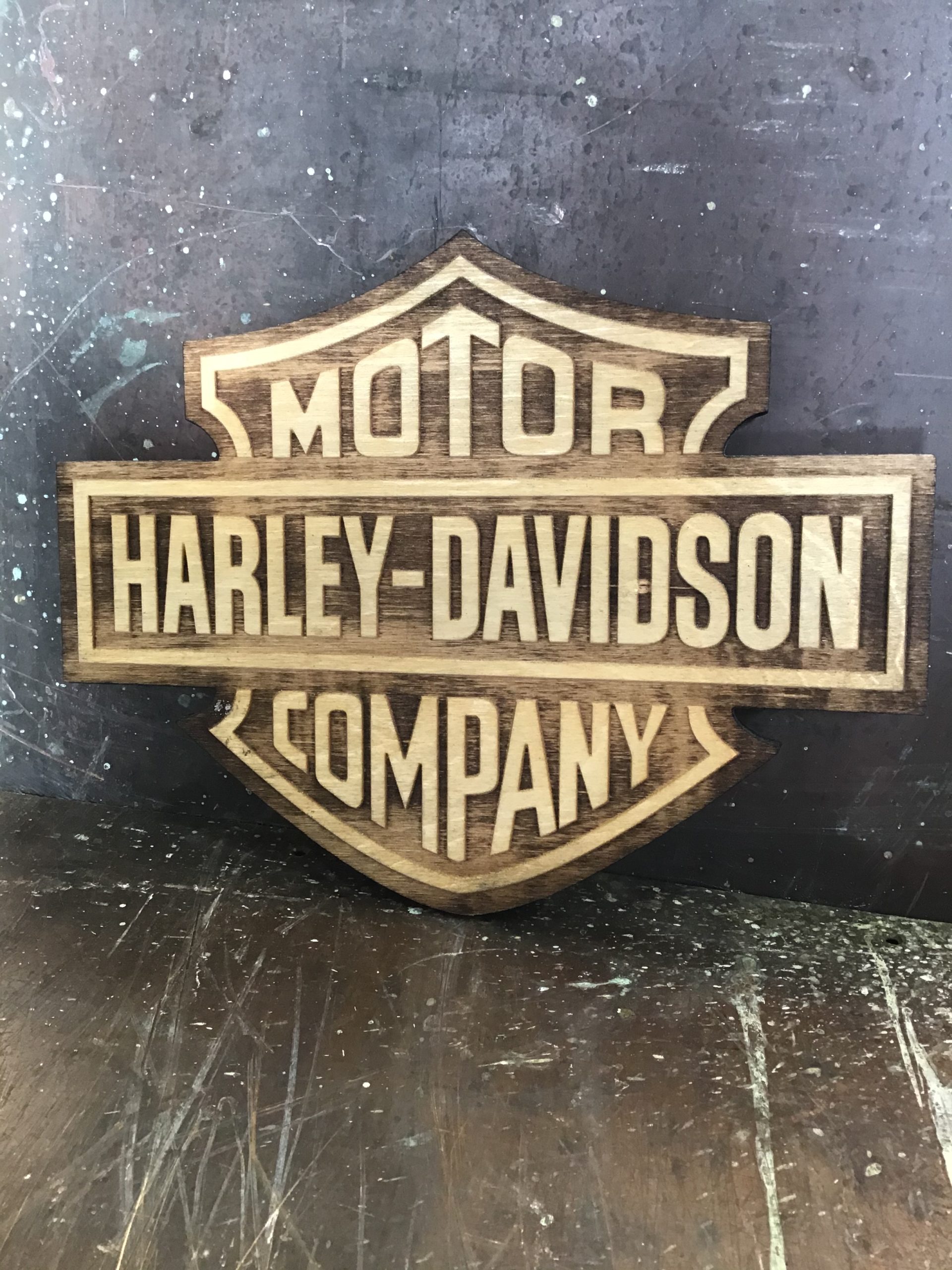Small Harley Davidson Wooden Plaque