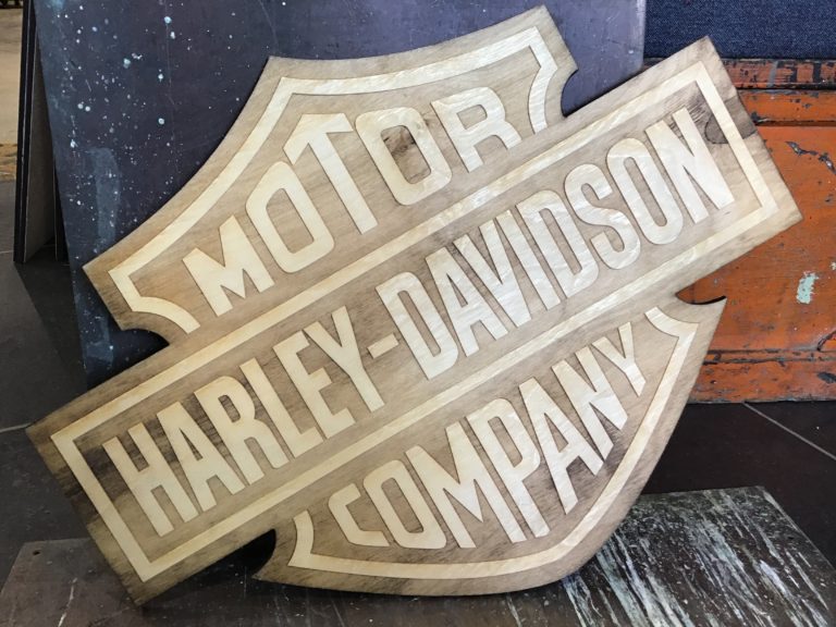 Harley Davidson Wooden Plaque 600mm