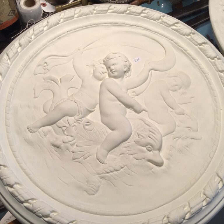 Plaster Ornamental Medallion (Cherubs) [22" diameter]