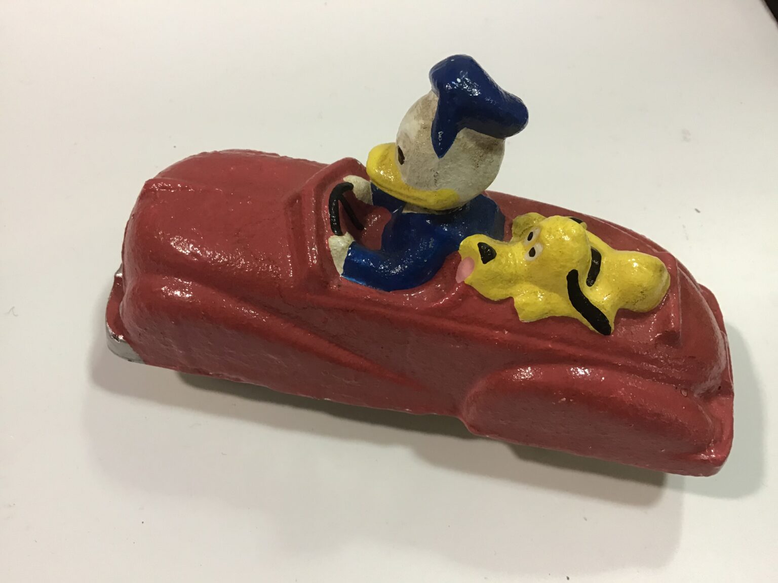 Cast Iron Donald Duck in Car On The Square Emporium