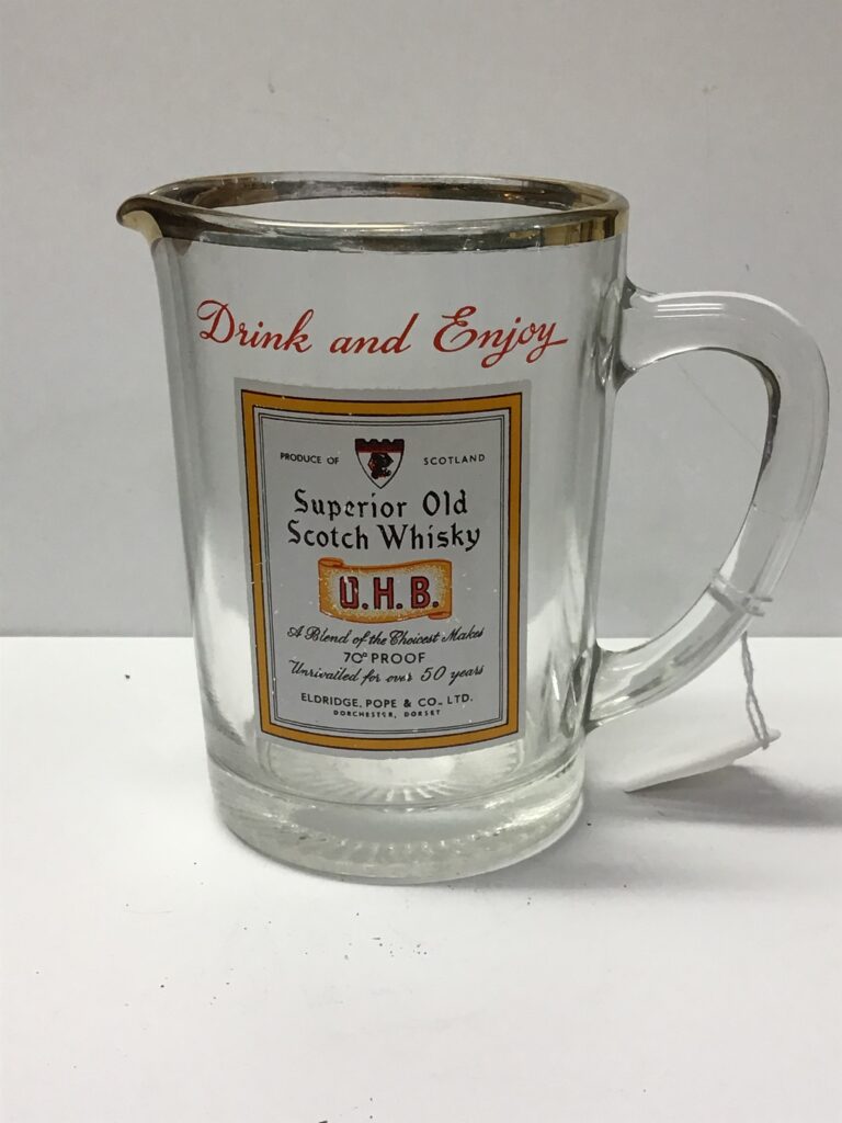 O.H.B. Scotch Whiskey Glass Jug [w219]