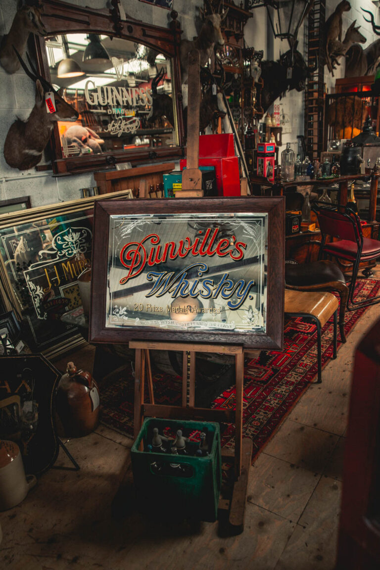 Rare Early 20th Century Dunville's Whisky Pub Mirror