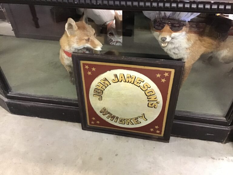 John Jameson Whiskey Gold and Red Mirror