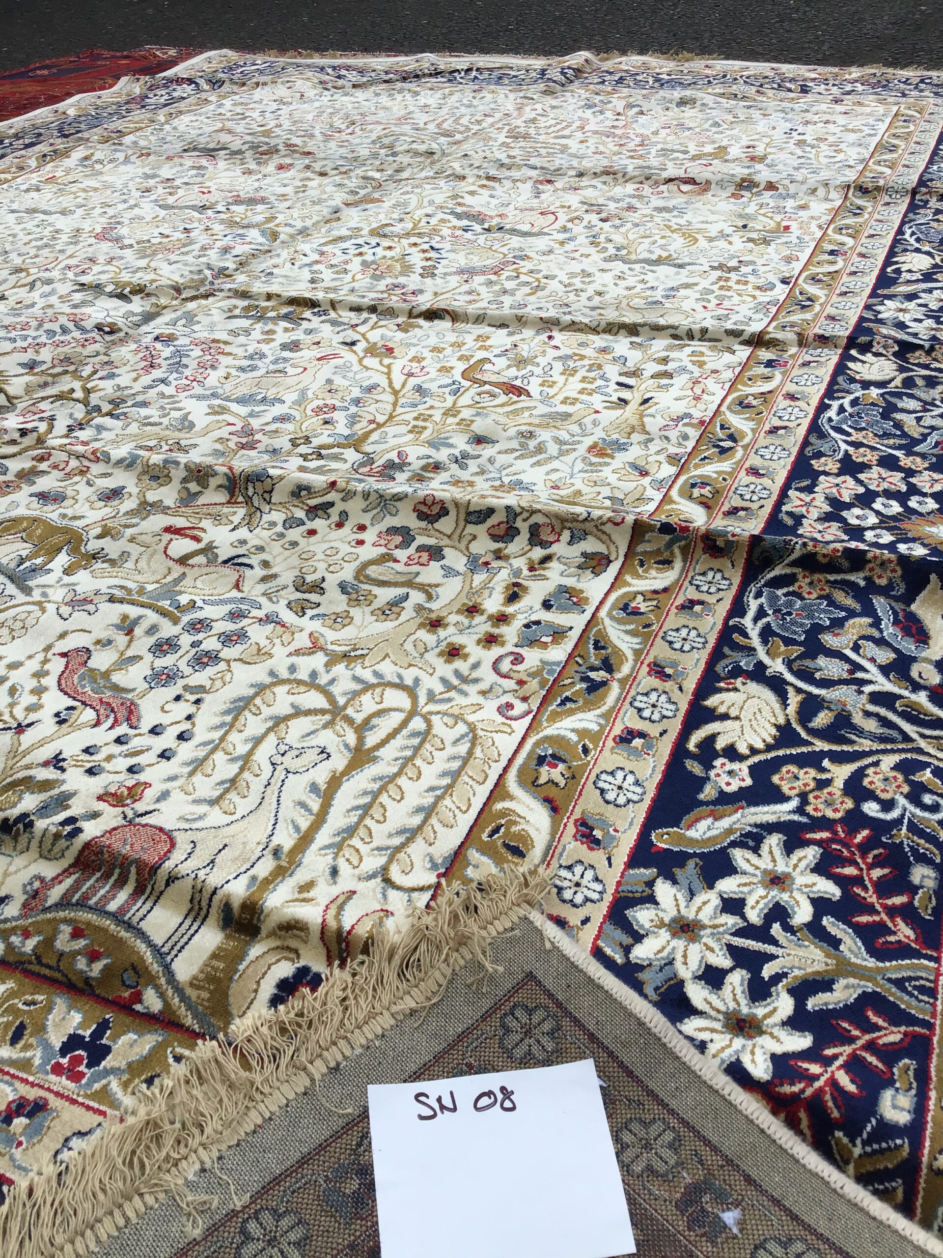Ivory-ground Cashmere Rug [SN08] - On The Square Emporium