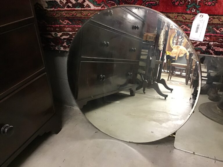 Vintage circular clip frame mirror