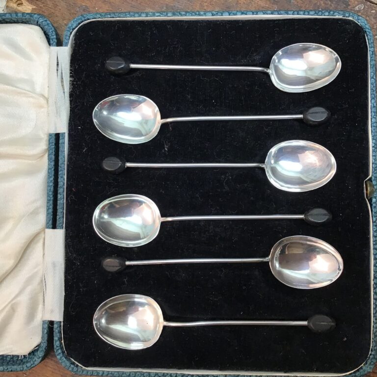 Ebony & Solid Silver Coffee Spoons