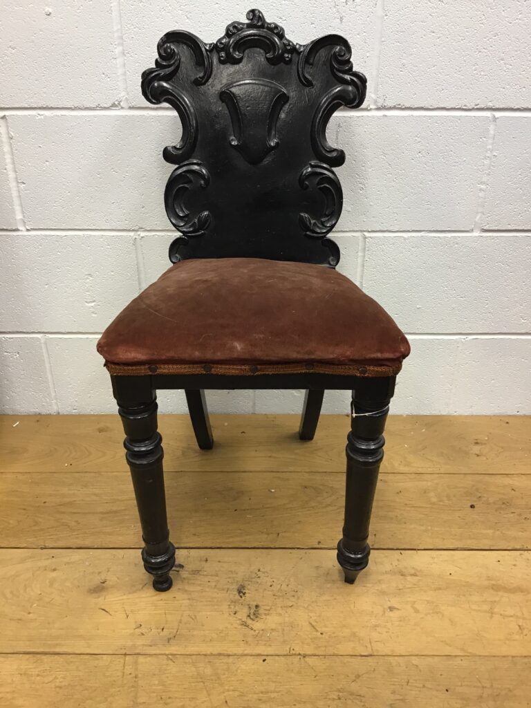 Black Carved Small Side Chair