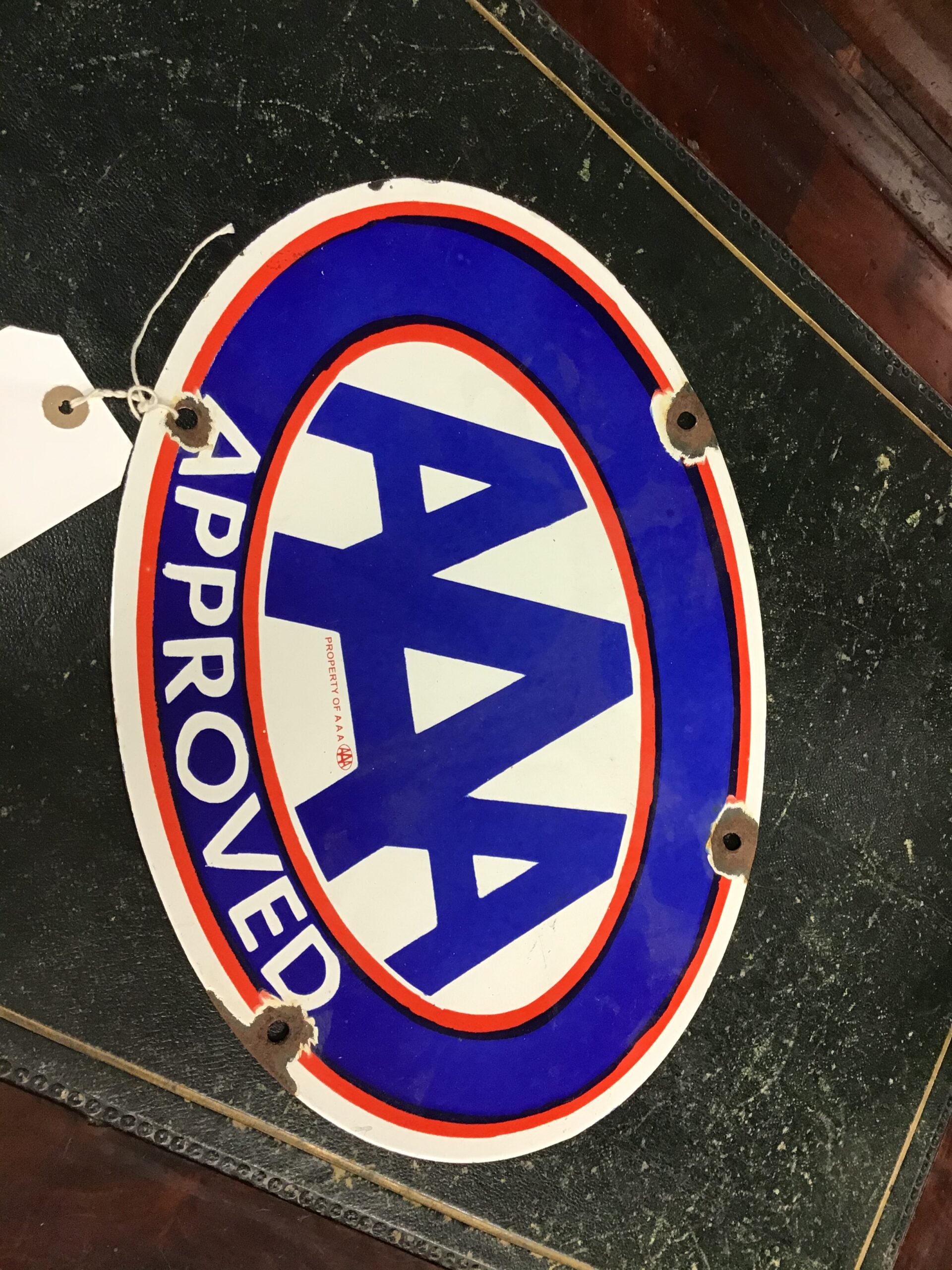 Triple-A Enamel sign AAA - On The Square Emporium