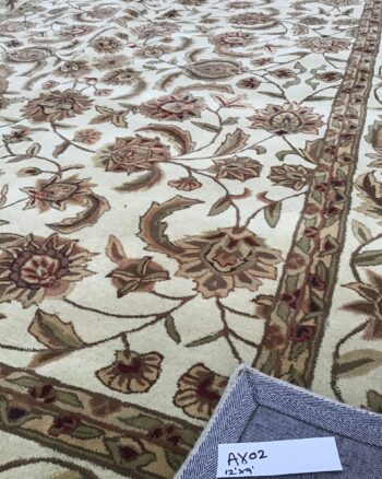 Large Vintage Chinese Floral Rug 12ft x 9ft [AX02]